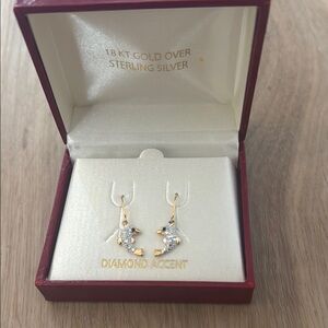 18 KT gold over Sterling silver dolphin earrings